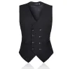 Nouveau gris Slim Fit costume gilet hommes formel hommes Blazer gilets de mariage sans manches Colete grande taille angleterre affaires noir gilet