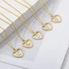Naszyjniki wisiorek Początkowy naszyjnik dla kobiet A-Z cyrkonia Dainty spersonalizowany list łańcuch serca delikatny prezent biżuterii