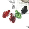 Dangle & Chandelier New Fashion Leaf Dangle Earrings Acetate Acrylic Earring For Women Leaves Resin Unique Design Drop Jewe Dhgarden Dhiv6