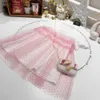 Vestido de princesa para niña, vestido de bebé de encaje rosa de verano, talla 100-160, ropa de diseñador para niños, vestido infantil con logo bordado, 24 de febrero de 2020