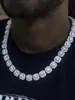 قلادة سوار مويسانيت الماس المخصص VVS سلسلة التوصيل الكوبي S925 Silver 8mm 12mm سلسلة تنس كبيرة Hiphop الصلبة