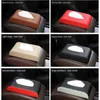 Caixas de tecido Guardanapos Caixa de tecido de carro Couro Sun Visor Suporte de tecido Auto Interior Guardanapo de papel Organizador Decoração Acessórios de carro personalizados Q240222