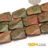 ビーズ15x20mmツイスト長方形の天然石ビーズ宝石製造ビーズ：インドアガットUnakite Sodalite Mookaite Jaspers Strand 15 "