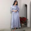 Etnische kleding elegante moslimvrouwen 2 stuks bijpassende set abaya satijn Arabische Turkse avondjurk jurk islamitische kaftan Marokkaans