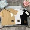 New baby T shirts summer child top Size 100-150 CM designer kids clothes Square embroidered logo badge girl boys Short Sleeve tees 24Feb20