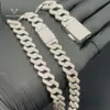 12mm Moissanite Necklace Anpassad storlek 16 18 20 22 24 tum Hip Hop -smycken Iced Out Miami Cuban Chain 925 Silver Necklace