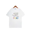 Летняя популярная коллекция футболок с короткими рукавами для пар Casablancaa с универсальным принтом CAASA