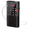 Rádio de bolso fm walkman, bateria portátil, rádio com gravador, chave de bloqueio, cartão sd, reprodutor de som recarregável