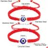 Chain Evil Turkish Eye Hand Braided Rope Chain Red Thread String Bracelet Women Men 2021 Charm Lucky Adjustable Bracelets Friendship Dhkvc