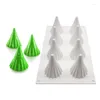 Baking Moulds 8 Cavity Christmas Tree Shaped Silicone Cake Mold Candle Cookies 3D Tools Making