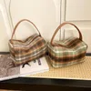 Evening Bags Woolen Cloth Top-Handle Patchwork BagsWomen's On Sale 2024 High Quality Shoulder Sewing Thread Handbag Casual Bolso