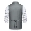 Grijs Schuine Single Breasted Pak Vest Mannen 2024 Merk Slim Fit Mouwloos Vest Mannen Business Party Bruiloft Gilet