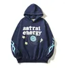 Mens Hoodies Astral Energy Letter Foam Planet Fleece Hooded Sudaderas Unisex Ropa Hombre Streetwear Baggy Pullover Velvet Sweatshirt