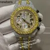 Luxury Men Ap Diamond Diamonds Watch Pass Test Quartz Movement VVS Iced Out Sapphire Stones Skeleton Moissanite Watch 2023 Test Rose Silver Tone VVS Shiny Best Qu