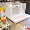 Atacado comercial casamento branco bounce casa inflável bouncer com corrediça e piscina de bolinhas castelo bouncy para festa