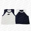 Metal Badge Tanks Top Women Crew Neck Vest Summer Gym Yoga Tops Casual Knitted T Shirt