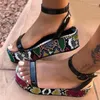 Sandals 2024 Summer Platform Animal Pattern Women's Shoes Wish Roman Muffin Women