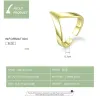 Ringe WOSTU Echt 925 Sterling Silber V Form Gold Farbe Ring Für Frauen Einstellbare Ringe Hochzeit Engagement Schmuck Geschenk CQR470