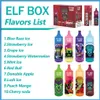 Original ELF BOX 14000 Puffs Disposable 14k puff Vapes Pen Cigarette 0% 2% 3% 5% Vapor Rechargeable Mesh Coil Puffbars ship one