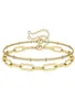 Sc Dainty Bracciale in oro 14k Gioielli Personalizzati Catena a strati con graffetta in acciaio inossidabile con ciondolo in cristallo da donna9019681