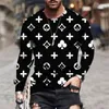 Camiseta masculina verão em torno do pescoço camisa roupas de rua 3d impressão digital outono lazer moda manga longa topo