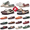 Marque de luxe motif imprimé hommes chaussures habillées chaussures décontractées plates bureau d'affaires Oxfords en cuir véritable designers boucle en métal mocassins en daim 38-45