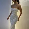 Luxe Blanc Dubaï Arabe Sirène Soirée Pagenat Robe pour Femmes 2024 Élégant Bretelles Perles Longue Formelle Robes De Soirée Robe De Soirée