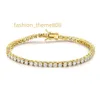 2023 Bracciale tennis con diamanti da laboratorio in oro 14K 18K da 3 mm, gioielli di moda alla moda