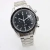 New Arrival Date Quartz Black Face Full Stainless Steel Men's Moon Speed Master Wristwatch Analog Ti3 Professional Speed Male226E