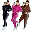 Tasarımcı Marka Kadın Spor Giyim Baskılı İki Parçalı Ceket Uzun Pantolon Uzun Kollu Kadın Takım Yaka Spor Giyim Fermuar Jogging Suit J2940