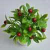 Dekorativa blommor simulerade gröna växter röda frukter bonsai vardagsrum julen liten krukut kontorsskrivbord dekoration