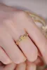 Rings LUOWEND 18K Yellow Gold Rings Real Natural Yellow Diamond Engagement Ring for Women Wedding Fashion Wheat Ear Design Jewelry