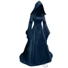 캐주얼 드레스 여성 드레스 빈티지 소매 연인 패널 코트 플러스 크기 긴 고딕 멍청이 파라 무지르