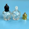 Clear Glass Roll On essential oil bottle 15ml perfume bottle with gold silver black Crown cap