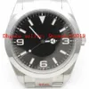 Mens Luxury Business Watches Edition Automatic Cal 3132ムーブメントARF 904Lスチールソリッドバンドブラック214270サファイアエクスプローラー114270 F155K