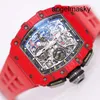 RM Chronograph Neueste Armbanduhr Automatische Armbanduhr RMwatches Red Devil Rm1103 Herrenuhr Ntpt Carbon Fiber Automatische Mechanische Schweizer Berühmte Uhr Luxus Spo