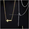 Ожерелья с подвесками из нержавеющей стали, колье-колье с крестом для женщин, высокое качество, регулируемая цепочка, ювелирные изделия, подарок, Drop De Dhgarden Dhdrq
