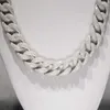Decent Design 18mm Width 925 Sterling Silver Iced Out Moissanite Hip Hop Iced Out Cuban Link Chain