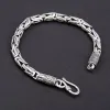 Bangles BOCAI S925 Sterling Silver Bracelets for Men Women Vintage Classic Peace Pattern 4mm 5mm 6mm 7mm 8mm Twistchain Argentum Bangle