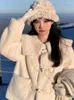Manteau d'hiver en fourrure de mouton pour femme, Vintage, fausse veste, mode féminine, ample, décontracté, chaud, vêtements d'extérieur