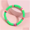 ビーズサーファーHeishi Clay Bead Bracelets Fashion Women Rainbow Stackable Beaded Stretched Friendshing Hand Charms Boho Bohemia S Dhvhl