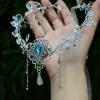 Sieraden Forest Fairy Hair Tiara Elf Hair Crown Crystal Tassels Hairband Woodland Pixie Haar sieraden voor vrouwen