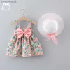 Robes de fille 2pcs / set bébé fille été robes de mode floral fronde enfants vêtements doux mignon enfants robe sans manches 0-3 ans bambintl2402