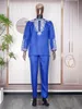 H D Dashiki Mens Top Pant 2 peças Conjunto de roupas masculinas africanas Riche Roupas africanas para homens Dashiki camisa com calças 240313