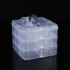 Kleine dreischichtige Aufbewahrungsbox für Schmuck, abnehmbare transparente Kunststoffbox, Hardware-Werkzeugbox, Spielzeug-Aufbewahrungsbox