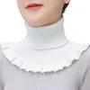 Scarves Knitted Collar Scarf Women Turtleneck False Warm Detachable Fake Windproof Wrap Ruffles Win