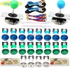 Joysticks DIY Joystick Arcade Kits 2 jogadores com 20 botões de arcade LED + 2 joysticks + 2 kit codificador USB + cabos conjunto de peças de jogo de arcade