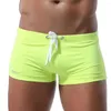 Costumi da bagno da uomo 1 pezzo Boxer corto S/M/L/XL Bianco/rosa/blu/verde fluorescente Pantaloncini da bagno traspiranti elasticizzati sexy Pantaloncini da spiaggia