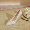 Dress Shoes Size 30-44 Stiletto Heel Pointed Rhinestone 9cm High-heeled Women Wedding Daily Wear Party/dress/work