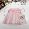 Neues Mädchen-Prinzessinnenkleid, Sommer, rosa Spitze, Babykleid, Größe 100–160, Kinder-Designerkleidung, gesticktes Logo, Kinderkleid, 24. Februar 2020